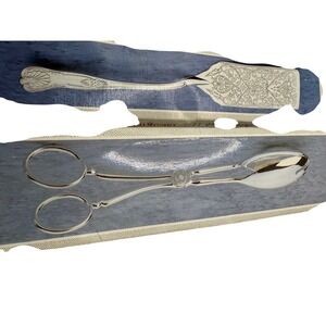 Silverplates Lasagna‎ Server & Salad Serving Tongs Set, NEW in Box 11.5" 10.5"